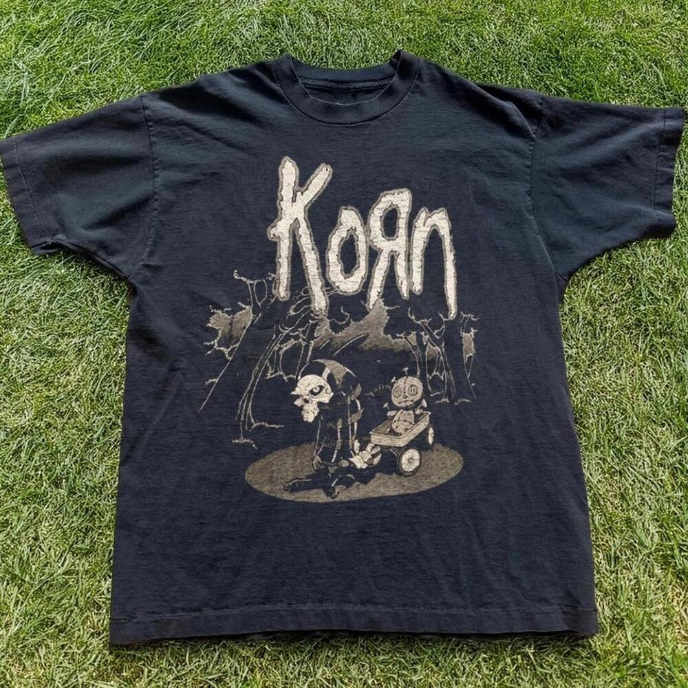 Gildan Black T-Shirt, Korn Black Band Tee